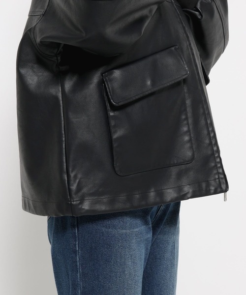 LOWRYS FARM(ローリーズファーム)の「エリファーレザーブルゾン 636406(ブルゾン・レディース・ブラック・FREE)」の22枚目の写真