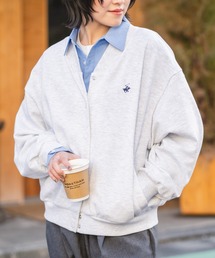 【BEVERLY HILLS POLO CLUB/ビバリーヒルズポロクラブ】【首元すっきり・体型カバー】ミニ裏毛 Vネックカーディガン ルーズシルエット 着痩せ