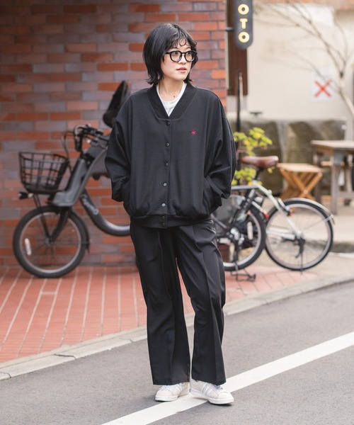 BEVERLY HILLS POLO CLUB(ビバリーヒルズポロクラブ)の「【BEVERLY HILLS POLO CLUB/ビバリーヒルズポロクラブ】【首元すっきり・体型カバー】ミニ裏毛 Vネックカーディガン ルーズシルエット 着痩せ(カーディガン/ボレロ・レディース・ライトグリーン/ライトグレー/ブラック・LARGE/MEDIUM)」の16枚目の写真