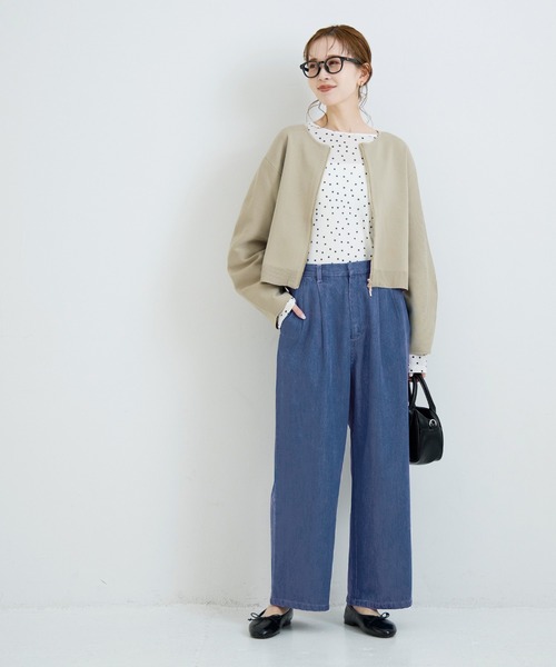coca(coca)(コカ)の「とろみデニムタックパンツ(その他パンツ・レディース・ブルー/インディゴブルー・L/M/S)」の3枚目の写真