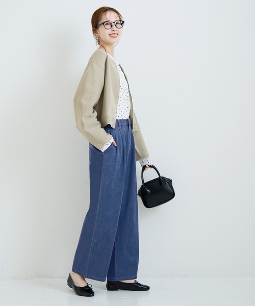 coca(coca)(コカ)の「とろみデニムタックパンツ(その他パンツ・レディース・ブルー/インディゴブルー・L/M/S)」の4枚目の写真