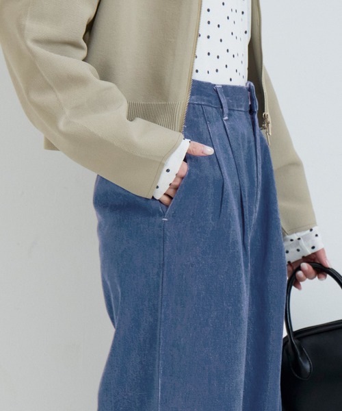 coca(coca)(コカ)の「とろみデニムタックパンツ(その他パンツ・レディース・ブルー/インディゴブルー・L/M/S)」の7枚目の写真