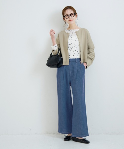 coca(coca)(コカ)の「とろみデニムタックパンツ(その他パンツ・レディース・ブルー/インディゴブルー・L/M/S)」の8枚目の写真