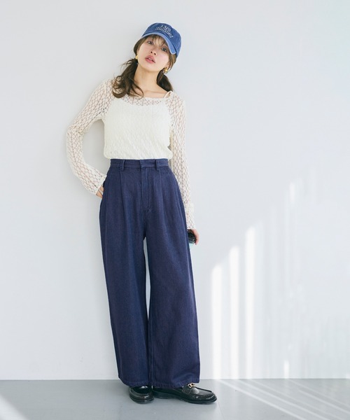 coca(coca)(コカ)の「とろみデニムタックパンツ(その他パンツ・レディース・ブルー/インディゴブルー・L/M/S)」の9枚目の写真