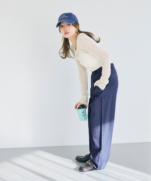 coca(coca)(コカ)の「とろみデニムタックパンツ(その他パンツ・レディース・ブルー/インディゴブルー・L/M/S)」の10枚目の写真