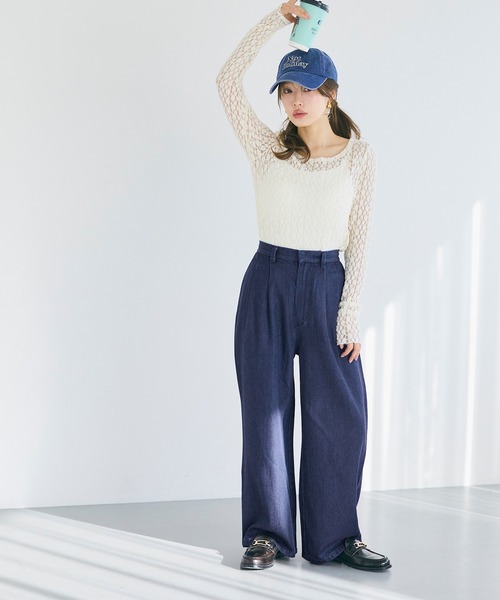 coca(coca)(コカ)の「とろみデニムタックパンツ(その他パンツ・レディース・ブルー/インディゴブルー・L/M/S)」の12枚目の写真