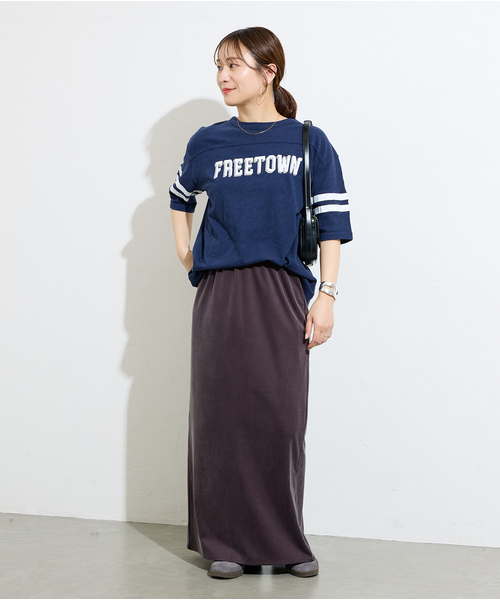 JOURNAL STANDARD（ジャーナルスタンダード）の「《追加》フィブリルキュプラジャージーマキシスカート（スカート・レディース・ブラウン/ブラック・FREE）」の5枚目の写真