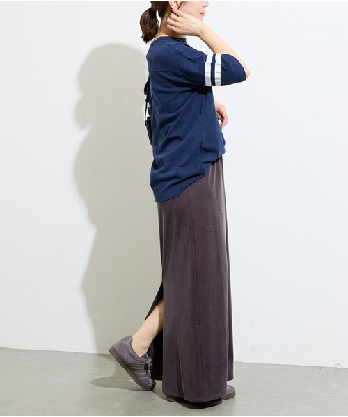 JOURNAL STANDARD（ジャーナルスタンダード）の「《追加》フィブリルキュプラジャージーマキシスカート（スカート・レディース・ブラウン/ブラック・FREE）」の6枚目の写真