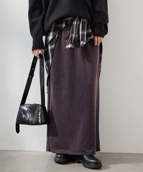 JOURNAL STANDARD（ジャーナルスタンダード）の「《追加》フィブリルキュプラジャージーマキシスカート（スカート・レディース・ブラウン/ブラック・FREE）」の13枚目の写真