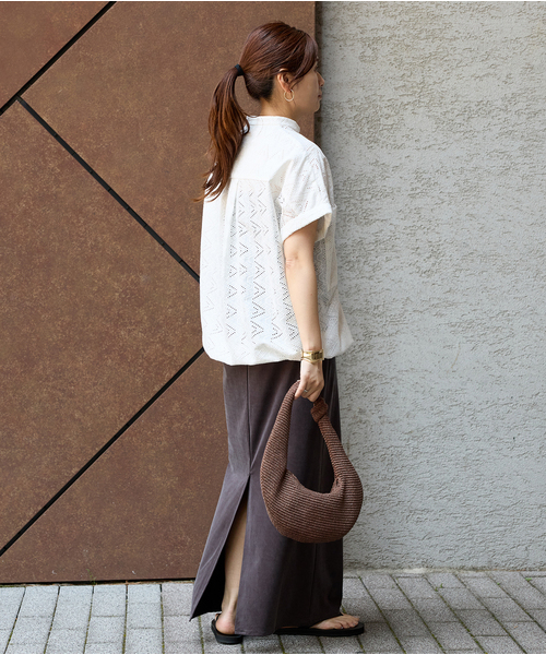 JOURNAL STANDARD（ジャーナルスタンダード）の「《追加》フィブリルキュプラジャージーマキシスカート（スカート・レディース・ブラウン/ブラック・FREE）」の15枚目の写真