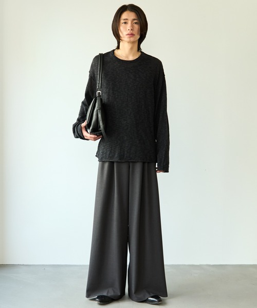 SINSS（シンス）の「Slub crew neck LS T-shirt / スラブクルーネックロングスリーブT（ニット/セーター・メンズ・ブラック/チャコール・LARGE/MEDIUM/SMALL/X-SMALL）」の11枚目の写真