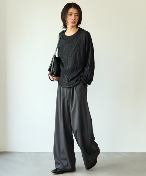 SINSS（シンス）の「Slub crew neck LS T-shirt / スラブクルーネックロングスリーブT（ニット/セーター・メンズ・ブラック/チャコール・LARGE/MEDIUM/SMALL/X-SMALL）」の12枚目の写真