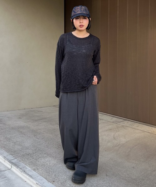 SINSS（シンス）の「Slub crew neck LS T-shirt / スラブクルーネックロングスリーブT（ニット/セーター・メンズ・ブラック/チャコール・LARGE/MEDIUM/SMALL/X-SMALL）」の17枚目の写真