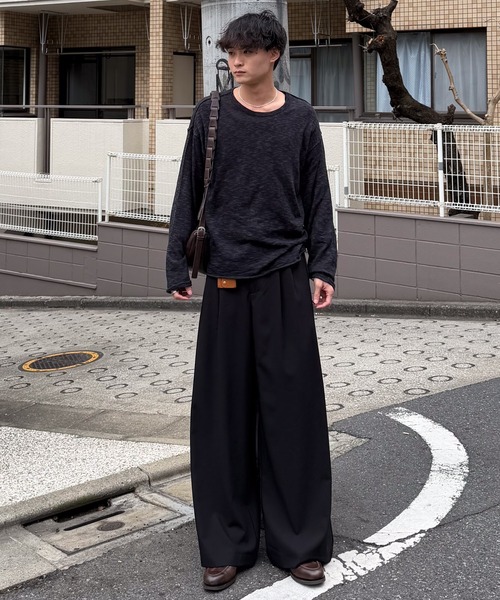 SINSS(シンス)の「Slub crew neck LS T-shirt / スラブクルーネックロングスリーブT(ニット/セーター・メンズ・ブラック/チャコール・LARGE/MEDIUM/SMALL/X-SMALL)」の22枚目の写真