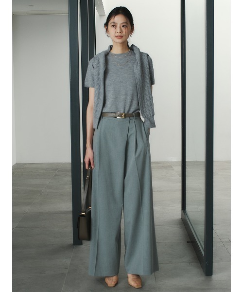 anuans（アニュアンス）の「ハーフスリーブニットプルオーバー（その他トップス・レディース・グレー/ミント/ライトピンク/アイボリー/ブラウン/ブラック・FREE）」の11枚目の写真