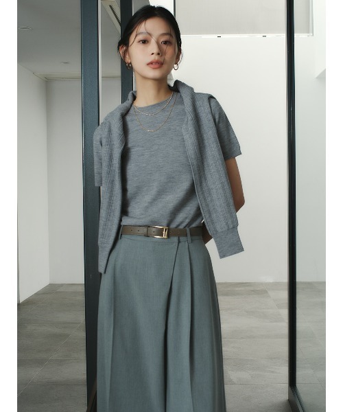 anuans（アニュアンス）の「ハーフスリーブニットプルオーバー（その他トップス・レディース・グレー/ミント/ライトピンク/アイボリー/ブラウン/ブラック・FREE）」の10枚目の写真