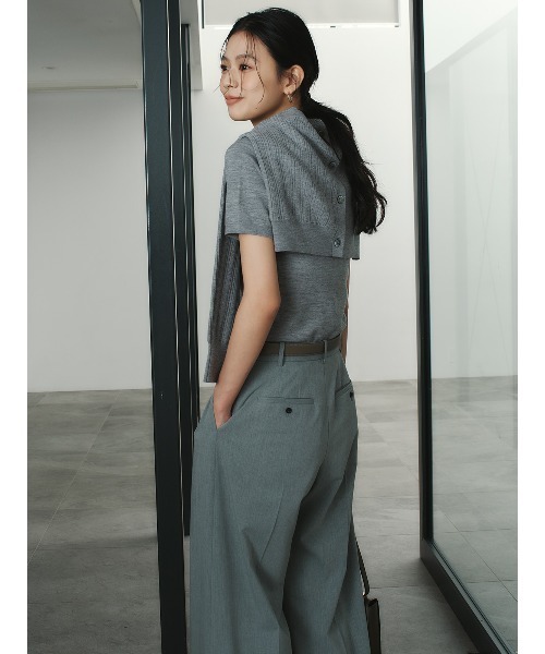 anuans（アニュアンス）の「ハーフスリーブニットプルオーバー（その他トップス・レディース・グレー/ミント/ライトピンク/アイボリー/ブラウン/ブラック・FREE）」の13枚目の写真