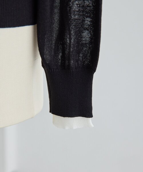 ear PAPILLONNER(イアパピヨネ)の「ラメラインカーディガン【SUM1 STYLE】(カーディガン/ボレロ・レディース・ライトグレー/ブラック・FREE)」の11枚目の写真