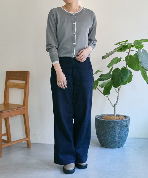 ear PAPILLONNER(イアパピヨネ)の「ラメラインカーディガン【SUM1 STYLE】(カーディガン/ボレロ・レディース・ライトグレー/ブラック・FREE)」の17枚目の写真