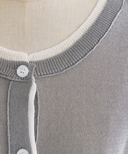 ear PAPILLONNER(イアパピヨネ)の「ラメラインカーディガン【SUM1 STYLE】(カーディガン/ボレロ・レディース・ライトグレー/ブラック・FREE)」の21枚目の写真