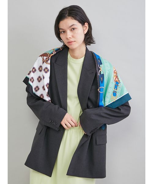 Mila Owen（ミラオーウェン）の「ベルトモチーフ柄スカーフ（バンダナ/スカーフ・レディース・オレンジ/グリーン・F）」の10枚目の写真