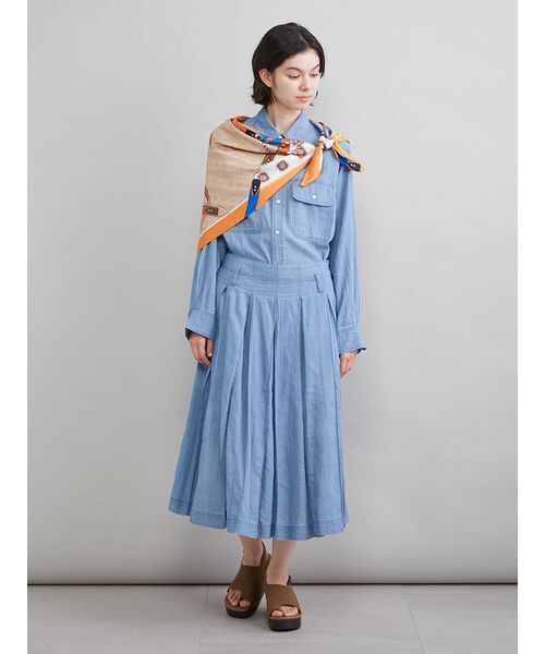 Mila Owen（ミラオーウェン）の「ベルトモチーフ柄スカーフ（バンダナ/スカーフ・レディース・オレンジ/グリーン・F）」の14枚目の写真