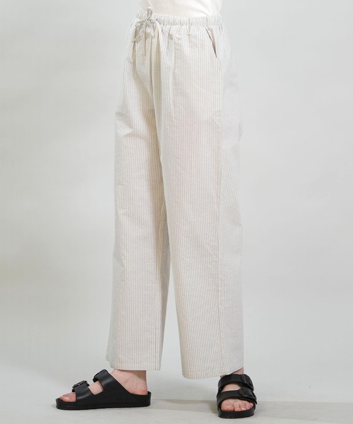 RIKKA FEMME(リッカファム)の「RIKKA FEMME/リッカファム ロングパンツ イージーパンツ RF6S-3102(その他パンツ・レディース・ホワイト×ブルー/ホワイト×グレー/ブラック/カーキ・FREE)」の1枚目の写真