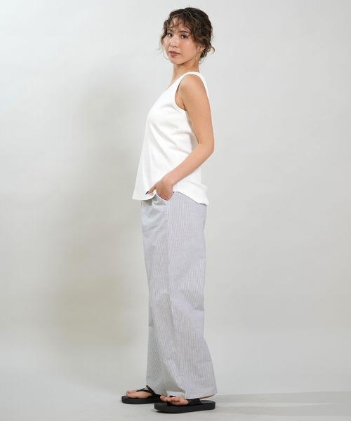 RIKKA FEMME(リッカファム)の「RIKKA FEMME/リッカファム ロングパンツ イージーパンツ RF6S-3102(その他パンツ・レディース・ホワイト×ブルー/ホワイト×グレー/ブラック/カーキ・FREE)」の8枚目の写真