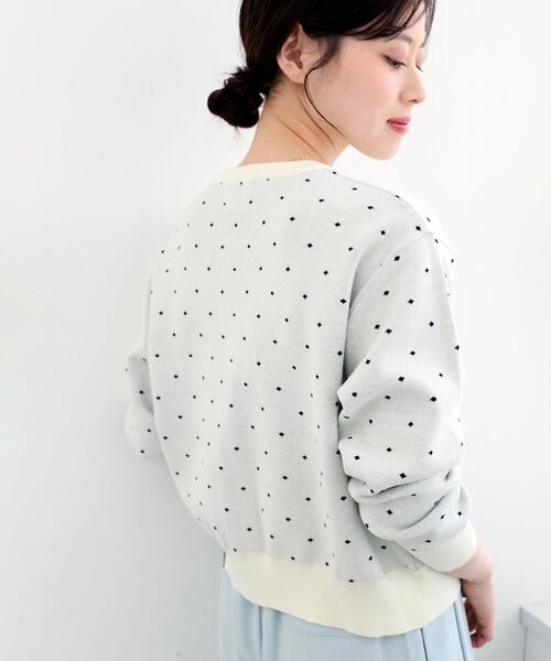 le.coeur blanc(ルクールブラン)の「ドットジャガードニットカーディガン(カーディガン/ボレロ・レディース・ホワイト系その他/ブラック系その他・38)」の17枚目の写真