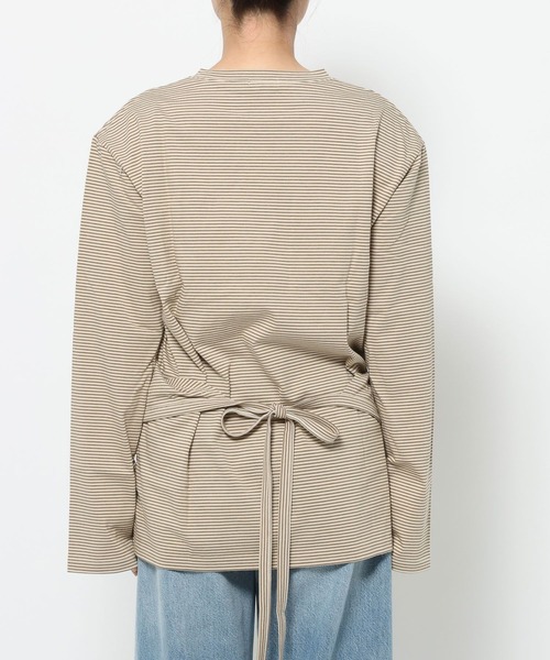 LOWRYS FARM(ローリーズファーム)の「マルチボーダーBIGショルダープルオーバー 638376(Tシャツ/カットソー・レディース・ネイビー/ベージュ・FREE)」の5枚目の写真