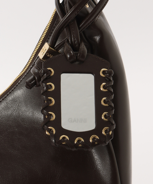 GANNI(ガニー)の「GANNI / ガニー/ Hobo Medium Laces Oleatex(ショルダーバッグ・レディース・カーキ・FREE)」の10枚目の写真