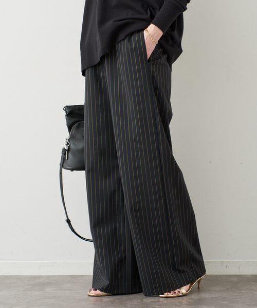 Deuxieme Classe（ドゥーズィエムクラス）の「Effortless Wool ストライプパンツ（その他パンツ・レディース・ダークブルー・38/36/34）」の3枚目の写真