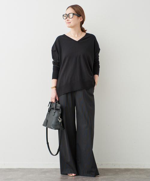 Deuxieme Classe（ドゥーズィエムクラス）の「Effortless Wool ストライプパンツ（その他パンツ・レディース・ダークブルー・38/36/34）」の5枚目の写真