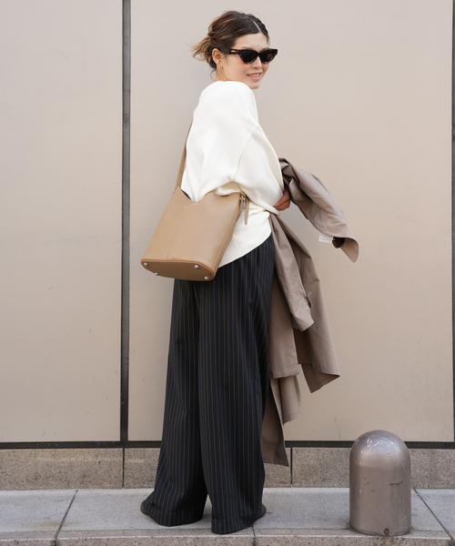 Deuxieme Classe（ドゥーズィエムクラス）の「Effortless Wool ストライプパンツ（その他パンツ・レディース・ダークブルー・38/36/34）」の11枚目の写真