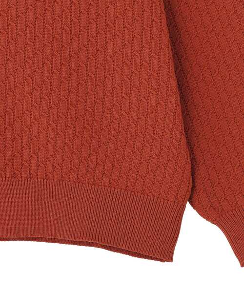 CRAFT STANDARD BOUTIQUE(クラフトスタンダードブティック)の「柄編みニットシャツカーディガン(カーディガン/ボレロ・メンズ・テラコッタ/ブラック/チャコールグレー・L/M)」の8枚目の写真