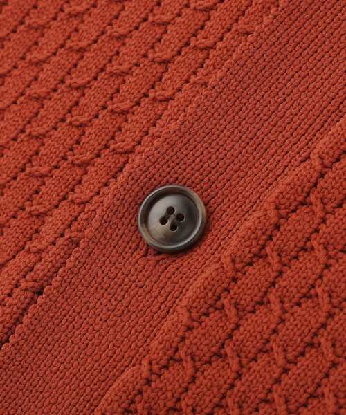CRAFT STANDARD BOUTIQUE(クラフトスタンダードブティック)の「柄編みニットシャツカーディガン(カーディガン/ボレロ・メンズ・テラコッタ/ブラック/チャコールグレー・L/M)」の9枚目の写真