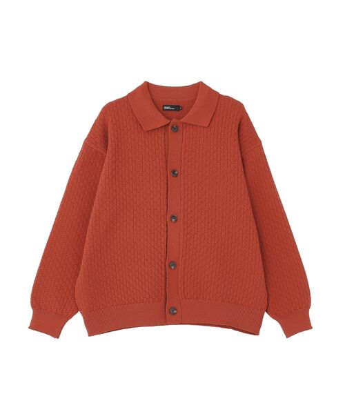 CRAFT STANDARD BOUTIQUE(クラフトスタンダードブティック)の「柄編みニットシャツカーディガン(カーディガン/ボレロ・メンズ・テラコッタ/ブラック/チャコールグレー・L/M)」の14枚目の写真