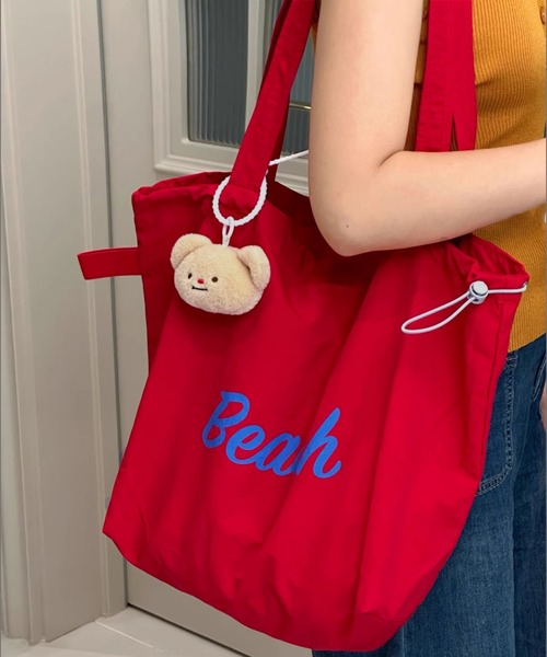 NANEA(ナネア)の「ドローコード付き配色ロゴトートバッグ(トートバッグ・レディース・カーキ/イエロー/ホワイト/ネイビー/レッド・フリー)」の5枚目の写真