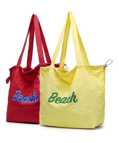 NANEA(ナネア)の「ドローコード付き配色ロゴトートバッグ(トートバッグ・レディース・カーキ/イエロー/ホワイト/ネイビー/レッド・フリー)」の8枚目の写真