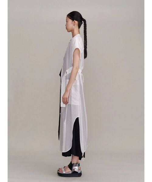 UN3D.（アンスリード）の「ROUND PARTS SHEER LONG SH / ラウンドパーツシアーロングシャツ（シャツ/ブラウス・レディース・ブラック/ホワイト・FREE）」の11枚目の写真