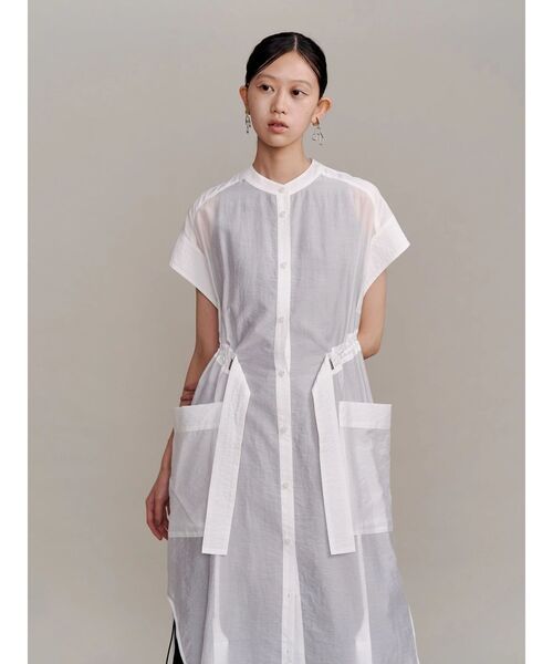 UN3D.（アンスリード）の「ROUND PARTS SHEER LONG SH / ラウンドパーツシアーロングシャツ（シャツ/ブラウス・レディース・ブラック/ホワイト・FREE）」の8枚目の写真