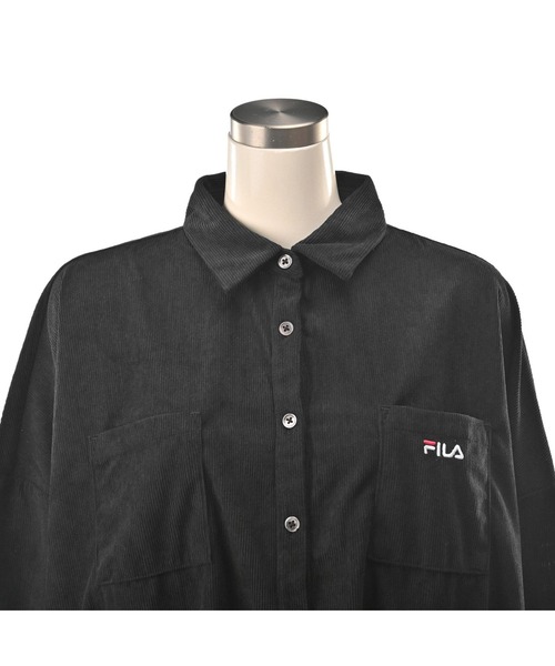 FILA（フィラ）の「FILA UV 前後差デザイン背裏モチーフシャツ（シャツ/ブラウス・レディース・オフホワイト/ブラック・MEDIUM/LARGE/LL/3L）」の8枚目の写真