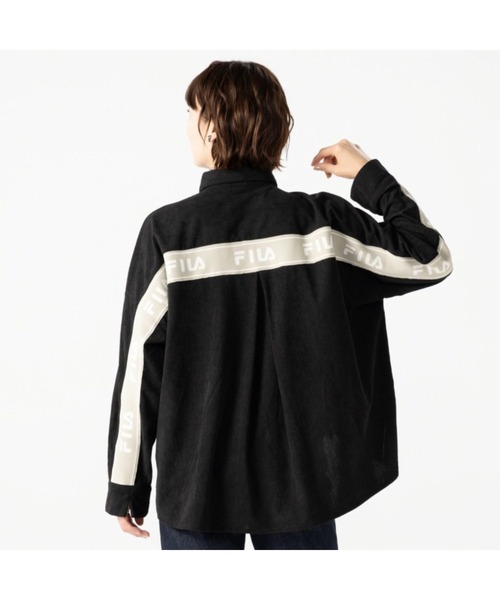 FILA（フィラ）の「FILA UV 前後差デザイン背裏モチーフシャツ（シャツ/ブラウス・レディース・オフホワイト/ブラック・MEDIUM/LARGE/LL/3L）」の9枚目の写真