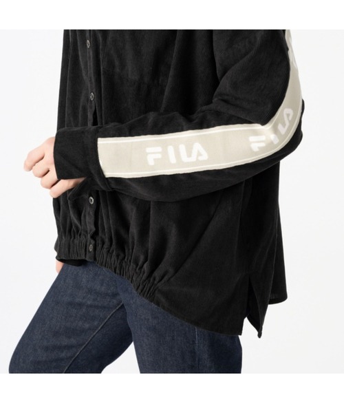 FILA（フィラ）の「FILA UV 前後差デザイン背裏モチーフシャツ（シャツ/ブラウス・レディース・オフホワイト/ブラック・MEDIUM/LARGE/LL/3L）」の12枚目の写真