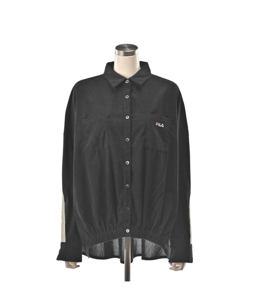 FILA（フィラ）の「FILA UV 前後差デザイン背裏モチーフシャツ（シャツ/ブラウス・レディース・オフホワイト/ブラック・MEDIUM/LARGE/LL/3L）」の14枚目の写真
