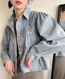 deux amour | お花付きデニムブラウス(シャツ/ブラウス)