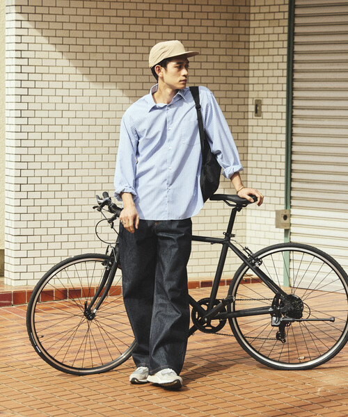 FREAK'S STORE（フリークスストア）の「AIRDRY HIGH TECHYARN ブロード レギュラーカラーシャツ ロングスリーブ/エアドライ ポリエステル 長袖シャツ（シャツ/ブラウス・メンズ・サックスブルー/ブルー/その他9/その他13・LARGE/MEDIUM/SMALL）」の6枚目の写真