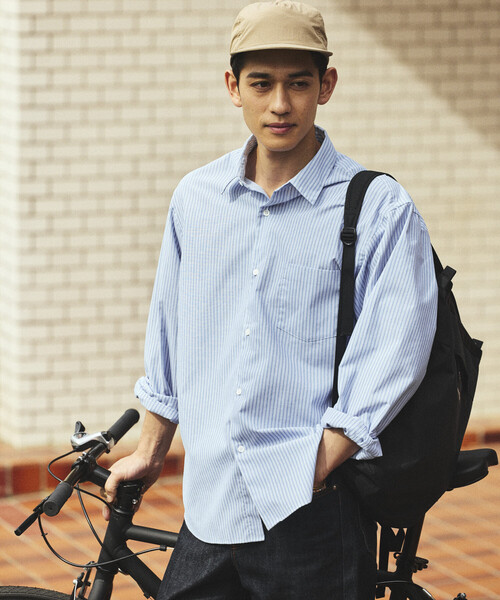 FREAK'S STORE（フリークスストア）の「AIRDRY HIGH TECHYARN ブロード レギュラーカラーシャツ ロングスリーブ/エアドライ ポリエステル 長袖シャツ（シャツ/ブラウス・メンズ・サックスブルー/ブルー/その他9/その他13・LARGE/MEDIUM/SMALL）」の8枚目の写真