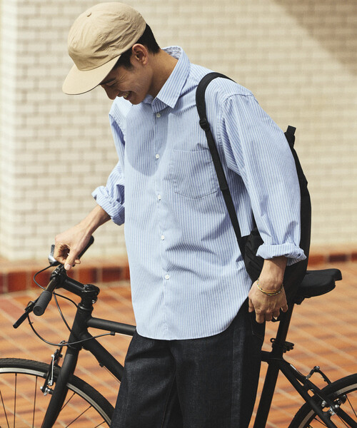 FREAK'S STORE（フリークスストア）の「AIRDRY HIGH TECHYARN ブロード レギュラーカラーシャツ ロングスリーブ/エアドライ ポリエステル 長袖シャツ（シャツ/ブラウス・メンズ・サックスブルー/ブルー/その他9/その他13・LARGE/MEDIUM/SMALL）」の10枚目の写真