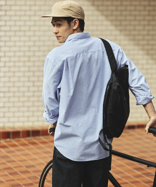 FREAK'S STORE（フリークスストア）の「AIRDRY HIGH TECHYARN ブロード レギュラーカラーシャツ ロングスリーブ/エアドライ ポリエステル 長袖シャツ（シャツ/ブラウス・メンズ・サックスブルー/ブルー/その他9/その他13・LARGE/MEDIUM/SMALL）」の12枚目の写真